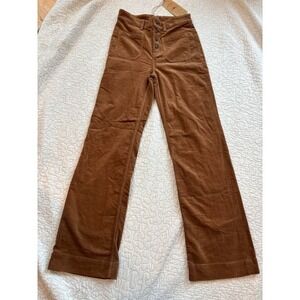 Faherty Brand Brown‎ Corduroy Stretch Pants Button Fly Women Size 26